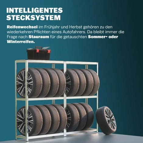 Deuba Scaffale Porta Gomme 180x120x40cm 795kg 8 Gomme Regolabile In Altezza Ripiano Superiore In MDF Officina Garage 4 Deuba Scaffale Porta Gomme 180x120x40cm 795kg 8 Gomme Regolabile In Altezza Ripiano Superiore In MDF Officina Garage - immagine 2