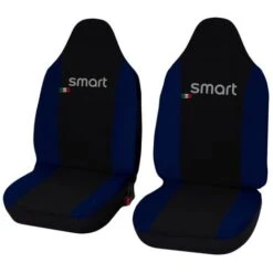 SET COPRISEDILI AUTO COMPATIBILI PER SMART 2a SERIE W451 FORTWO MADE IN ITALY FODERE SENZA LOGO BICOLORE NERO BLU SCURO