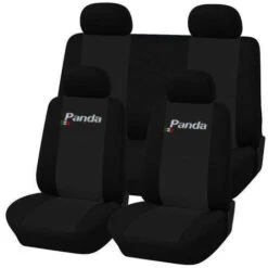 SET COPRISEDILI COMPATIBILI PER AUTO PANDA 50 E 50 DEL 2014 MADE IN ITALY BICOLORE CON LOGO NERO - JEANS NERO