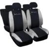 SET COPRISEDILI COMPATIBILI PER AUTO MUSA MADE IN ITALY FODERE BICOLORE CON LOGO BICOLORE NERO - GRIGIO CHIARO