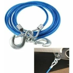 Cavo Traino Auto Gancio Traino Acciaio 4 Metri 10 Mm Moschettoni Fino 5000 Kg