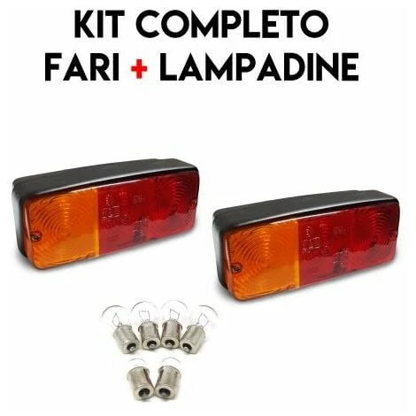 COPPIA FANALE FARO POSTERIORE TRATTORE CARRELLO RIMORCHIO + LAMPADINE 20179/2 3 COPPIA FANALE FARO POSTERIORE TRATTORE CARRELLO RIMORCHIO + LAMPADINE 20179/2