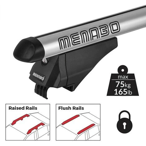 Menabo Barre Universali Da Tetto Auto Flush/raised Rails Menabò Tiger Silver 5 Menabo Barre Universali Da Tetto Auto Flush/raised Rails Menabò Tiger Silver - immagine 3