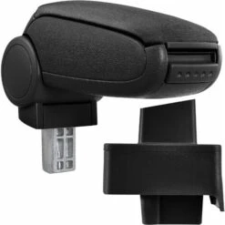 ProTec [pro.tec] Bracciolo Centrale - Poggiabraccio Con Vano Portaoggetti - Imbottito - In Tessuto - Nero - Audi 80 B3 E B4