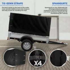 Nova Telo Nero Da Rimorchio 20 Occhielli Corde E 4 Cinghie Impermeabile Da Copertura -Offerta economica Michelin 29543122 5