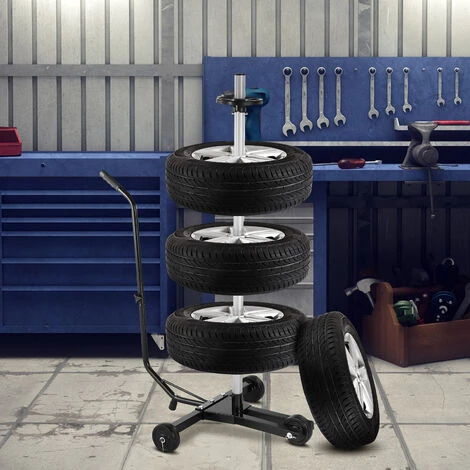 Monzana Carrello Porta Pneumatici 225mm In Alluminio 3 Rotelle Copertura Protezione Carico Max. 100kg Supporto Per Cerchioni 5 Monzana Carrello Porta Pneumatici 225mm In Alluminio 3 Rotelle Copertura Protezione Carico Max. 100kg Supporto Per Cerchioni - immagine 3
