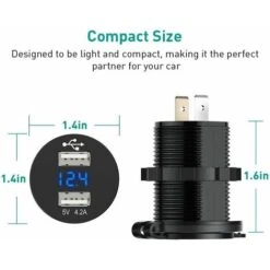 12V Presa USB 5V Caricabatteria Da Auto 4.2A Caricabatteria Da Auto USB Impermeabile Per Accendisigari Con Voltmetro Digitale Per Moto -Offerta economica Michelin 30853564 4