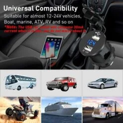 12V Presa USB 5V Caricabatteria Da Auto 4.2A Caricabatteria Da Auto USB Impermeabile Per Accendisigari Con Voltmetro Digitale Per Moto -Offerta economica Michelin 30853564 5