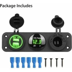 Presa Di Ricarica 3-in-1, Presa Di Ricarica Doppia Per Auto 12V Presa Di Ricarica Per Auto 12V, Voltmetro Digitale LED E Adattatore Splitter Per Accendisigari - Verde -Offerta economica Michelin 30853628 5