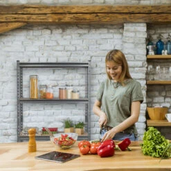 Relaxdays Scaffali In Metallo, 4 Ripiani, Fino A 1440 Kg, Mobile Per Garage, HLP: 153 X 91 X 46cm, Acciaio E MDF, Grigio -Offerta economica Michelin 31803120 3