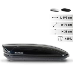 Menabo Baule Box Rigido Da Tetto Auto Universale 460 Litri Menabò Mania Colore: Nero