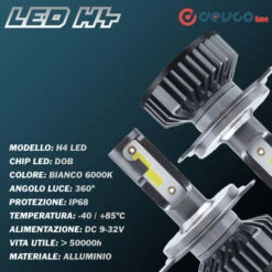 Coppia Lampadine H4 LED, Fari Di Ricambio Auto Lampade 10000LM 12V 6000K Bianco -Offerta economica Michelin 34048252 4