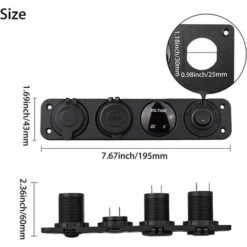 SOEKAVIA Pannello Di Controllo Marino 4 In 1, Doppio Caricatore USB 12 V 4.2 A, Presa E Voltmetro LED E Accendisigari -Offerta economica Michelin 35905397 3