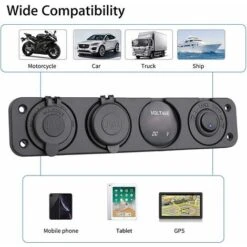 SOEKAVIA Pannello Di Controllo Marino 4 In 1, Doppio Caricatore USB 12 V 4.2 A, Presa E Voltmetro LED E Accendisigari -Offerta economica Michelin 35905397 5