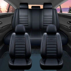 Coprisedili Per Auto Universali A 5 Posti Coprisedili Per Sedili In Pelle PU Deluxe Set Completo Nero -Offerta economica Michelin 37416018 2