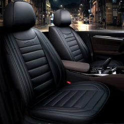 Coprisedili Per Auto Universali A 5 Posti Coprisedili Per Sedili In Pelle PU Deluxe Set Completo Nero -Offerta economica Michelin 37416018 4