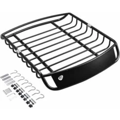 GOPLUS Portapacchi Tetto Auto Universale Portabagagli Auto In Metallo, Bagagliaio Tetto Cestello Nero 120x98x16,5 Cm