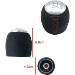 Kueatily Pomello Cambio Manuale 6 Marce Di Ricambio E Retromarcia Compatibile Con Alfa Romeo 159 Spider Brera Pelle PU Satinata Con Cuciture Rosse -Offerta economica Michelin 47939564 4