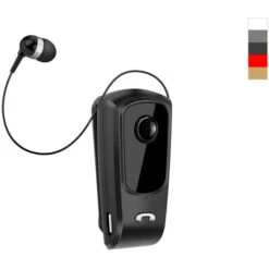 Cuffia Mono Auricolare Retrattile Wireless Bluetooth Smartphone Clip On