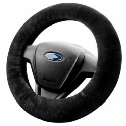 Coprivolante, Coprivolante Universale Per Auto Coprivolante Telescopico In Peluche Accessori Per Auto Coprivolante, 38 Cm (Nero)