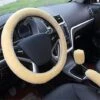 Coprivolante In Peluche, Coprivolante Invernale, Coprifreno A Mano E Coprivolante, Coprivolante Universale Per Auto Coprivolante Telescopico In Peluche Coprivolante Per Accessori Auto, Beige