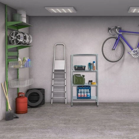 2x Scaffale In Metallo Zincato, Capacità Di 160 Kg, HLP: 145x75,5x30 Cm, 4 Ripiani, Acciaio, Cantina, Argentato 4 2x Scaffale In Metallo Zincato, Capacità Di 160 Kg, HLP: 145x75,5x30 Cm, 4 Ripiani, Acciaio, Cantina, Argentato - immagine 2