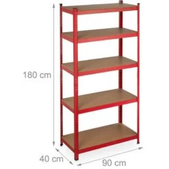 2x Scaffale In Acciaio, Ripiani In MDF, Portata 875 Kg, HxLxP 185x90x40 Cm, 5 Ripiani, Garage E Dispensa, Rosso 10 2x Scaffale In Acciaio, Ripiani In MDF, Portata 875 Kg, HxLxP 185x90x40 Cm, 5 Ripiani, Garage E Dispensa, Rosso -Offerta economica Michelin 58595409 4