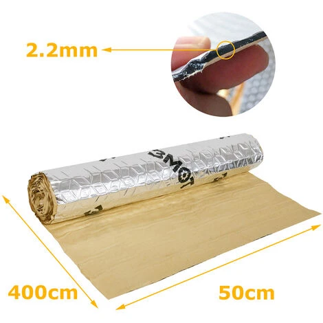 Randaco 50x400cm Materassino Isolante Auto Isolamento Del Veicolo Vano Motore 2qm Isolamento Portiera Dell'auto 2m² 4 Randaco 50x400cm Materassino Isolante Auto Isolamento Del Veicolo Vano Motore 2qm Isolamento Portiera Dell'auto 2m² - immagine 2