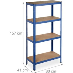 2x Scaffali In Metallo, 280 Kg Capacità Di Carico, 157 X 80 X 41 Cm, Scaffalatura Ad Alta Portata Con 4 Ripiani, Blu 10 2x Scaffali In Metallo, 280 Kg Capacità Di Carico, 157 X 80 X 41 Cm, Scaffalatura Ad Alta Portata Con 4 Ripiani, Blu -Offerta economica Michelin 67267831 4