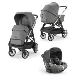 INGLESINA TRIO Aptica System Quattro Colore Kensinton Grey E Telaio Grigio E Nero E Seggiolino Auto CAB