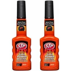 STP Super Power Booster - 2 X 200ML - Additivo Performance Motore Auto Carburante Benzina, 200 Ml - Aumenta Ottani, Pulisce Camera Combustione