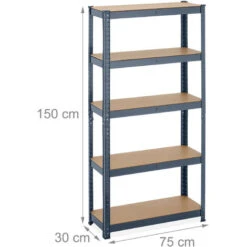 Relaxdays Scaffale In Acciaio, HxLxP 150 X 75 X 30 Cm, 5 Ripiani Ad Alta Portata 875 Kg, Per Garage E Cantina, Argentato -Offerta economica Michelin 71055225 4