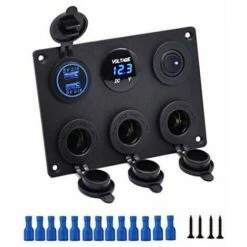 Adattatore Per Auto 4 In 1, Doppio Pannello Interruttori Di Ricarica USB, Presa 12V Con Voltmetro LED, Interruttore On/off, Pannello Accendisigari Per Auto, Barche, Camper, Camion, GPS, Telefoni Cellu -Offerta economica Michelin 71529532 3