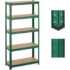 Relaxdays Scaffale In Acciaio, HxLxP 150x75x30 Cm, 5 Ripiani Ad Alta Portata 875 Kg, Per Garage E Cantina, Verde Scuro