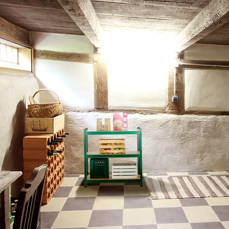 Relaxdays Scaffale In Metallo, Carichi Pesanti, 5 Ripiani, Portata 1325 Kg, HxLxP 180x90x45 Cm, Garage E Officina, Verde 7 Relaxdays Scaffale In Metallo, Carichi Pesanti, 5 Ripiani, Portata 1325 Kg, HxLxP 180x90x45 Cm, Garage E Officina, Verde - immagine 5