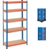 Relaxdays Scaffale In Acciaio, HLP 180x90x40 Cm, 5 Ripiani Ad Alta Portata 1375 Kg, Per Garage E Cantina, Blu Arancione -Offerta economica Michelin 71910572 1