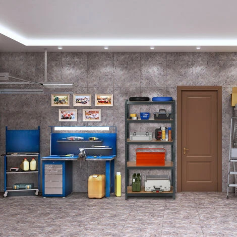 Relaxdays Scaffale In Acciaio, HLP 180 X 90 X 40 Cm, 5 Ripiani Ad Alta Portata 875 Kg, Per Garage E Cantina, Antracite 4 Relaxdays Scaffale In Acciaio, HLP 180 X 90 X 40 Cm, 5 Ripiani Ad Alta Portata 875 Kg, Per Garage E Cantina, Antracite - immagine 2