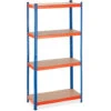 Relaxdays Scaffale In Acciaio, HLP 180x90x40 Cm, 4 Ripiani Ad Alta Portata 700 Kg, Per Garage E Cantina, Blu Arancione -Offerta economica Michelin 72271487 1
