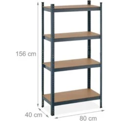Relaxdays Scaffale In Acciaio, HxLxP 156 X 80 X 40 Cm, 4 Ripiani Ad Alta Portata 280 Kg, Per Garage E Cantina, Antracite -Offerta economica Michelin 72271522 4