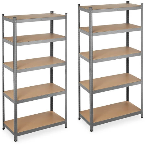2x Scaffale In Metallo, Capacità Fino A 875 Kg, 180x90x45 Cm, Scaffalatura Ad Alta Portata Da 5 Ripiani, Grigio -Offerta economica Michelin 74448981 1