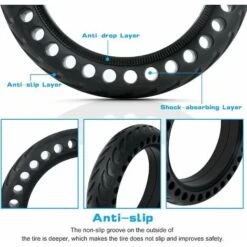 Pneumatico Solido Per Xiaomi M365/M365 Pro, Ruota Con Fossette Dure, Antiscivolo, Resistente Alle Forature, Pneumatici Di Ricambio Anteriori/posteriori Solidi Da 8,5 Pollici Con 1 Piede Di Porco In Le -Offerta economica Michelin 74762628 3 1