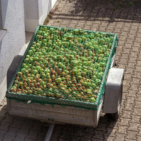 Relaxdays Rete Di Copertura Per Rimorchio, 1,5 X 2,2 M, 6 Ganci, Segni Per Gli Angoli, Corda In Gomma Elastica, Verde 4 Relaxdays Rete Di Copertura Per Rimorchio, 1,5 X 2,2 M, 6 Ganci, Segni Per Gli Angoli, Corda In Gomma Elastica, Verde - immagine 2