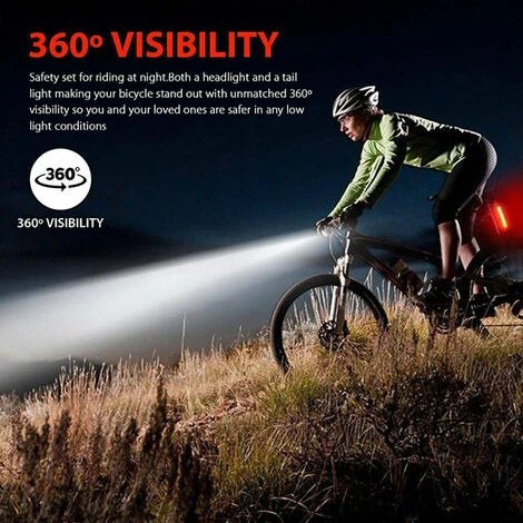 Set Di Luci Per Bici Ricaricabili USB Ultra Luminose Luci A LED Per Bicicletta IP65 Impermeabile Potente Faro Anteriore Per Bicicletta E Fanale Posteriore Posteriore 3 Modalità Di Illuminazione Per Uo 6 Set Di Luci Per Bici Ricaricabili USB Ultra Luminose Luci A LED Per Bicicletta IP65 Impermeabile Potente Faro Anteriore Per Bicicletta E Fanale Posteriore Posteriore 3 Modalità Di Illuminazione Per Uo - immagine 4
