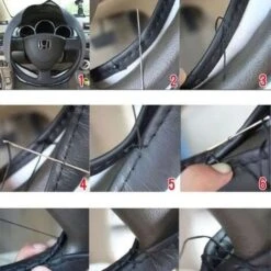 None Coprivolante Per Auto In Pelle Con Ago E Filo Nero Copertura Fai Da Te PU NERO -Offerta economica Michelin 81276429 2