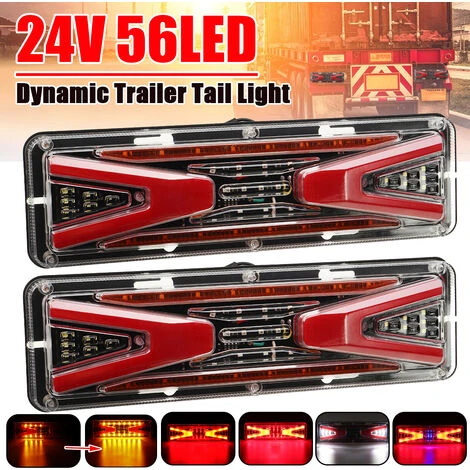 2pcs 24V Dinamico LED Auto Camion Che Scorre Fanale Posteriore Fanale Posteriore Indicatore Di Direzione Freno Lampada Di Retromarcia Per Rimorchio Camion Autobus Camper (24V) 4 2pcs 24V Dinamico LED Auto Camion Che Scorre Fanale Posteriore Fanale Posteriore Indicatore Di Direzione Freno Lampada Di Retromarcia Per Rimorchio Camion Autobus Camper (24V) - immagine 2