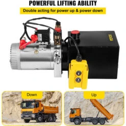 VEVOR Pompa Idraulica Hydraulic Pump 12V DC Doppia Azione Con Serbatoio DeAcciaio Per Elevatore (4L) -Offerta economica Michelin 82818715 3