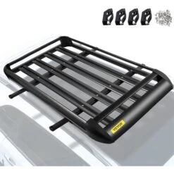 VEVOR Portapacchi Da Tetto Portata 68kg, Portapacchi Universale In Alluminio Con Barre XL-B, Stabile E Resistente, 51"x 40"