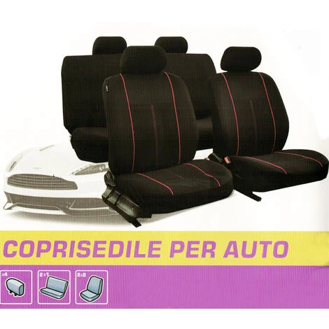 Coprisedili Auto Universali Nero Anteriore Posteriore Protezione Sedile CA-03714 5 Coprisedili Auto Universali Nero Anteriore Posteriore Protezione Sedile CA-03714 - immagine 3