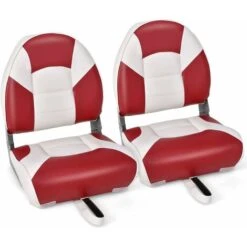 GOPLUS Sedile Pieghevole Per Barca, Sedile Per Barca Da Pesca Con Schienale Basso E Cuscini Imbottiti In Gommapiuma, Rivestimento In PVC Impermeabile, Per Capitano Con 4 Viti Di Montaggio -Offerta economica Michelin 83732168 4