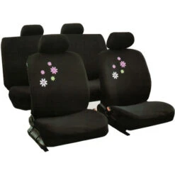 Set Coprisedili Auto Nero Con Fiori Anteriore Posteriore Protezione Sedile 03715 -Offerta economica Michelin 83938178 5